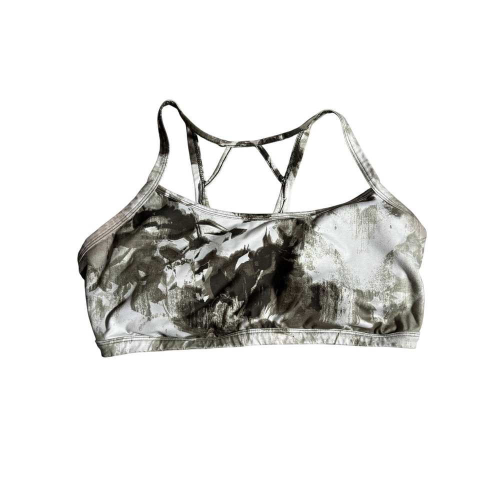 JoyLab Womens L Strappy Racerback Sports Bra Abstract Floral Nature Trails‎